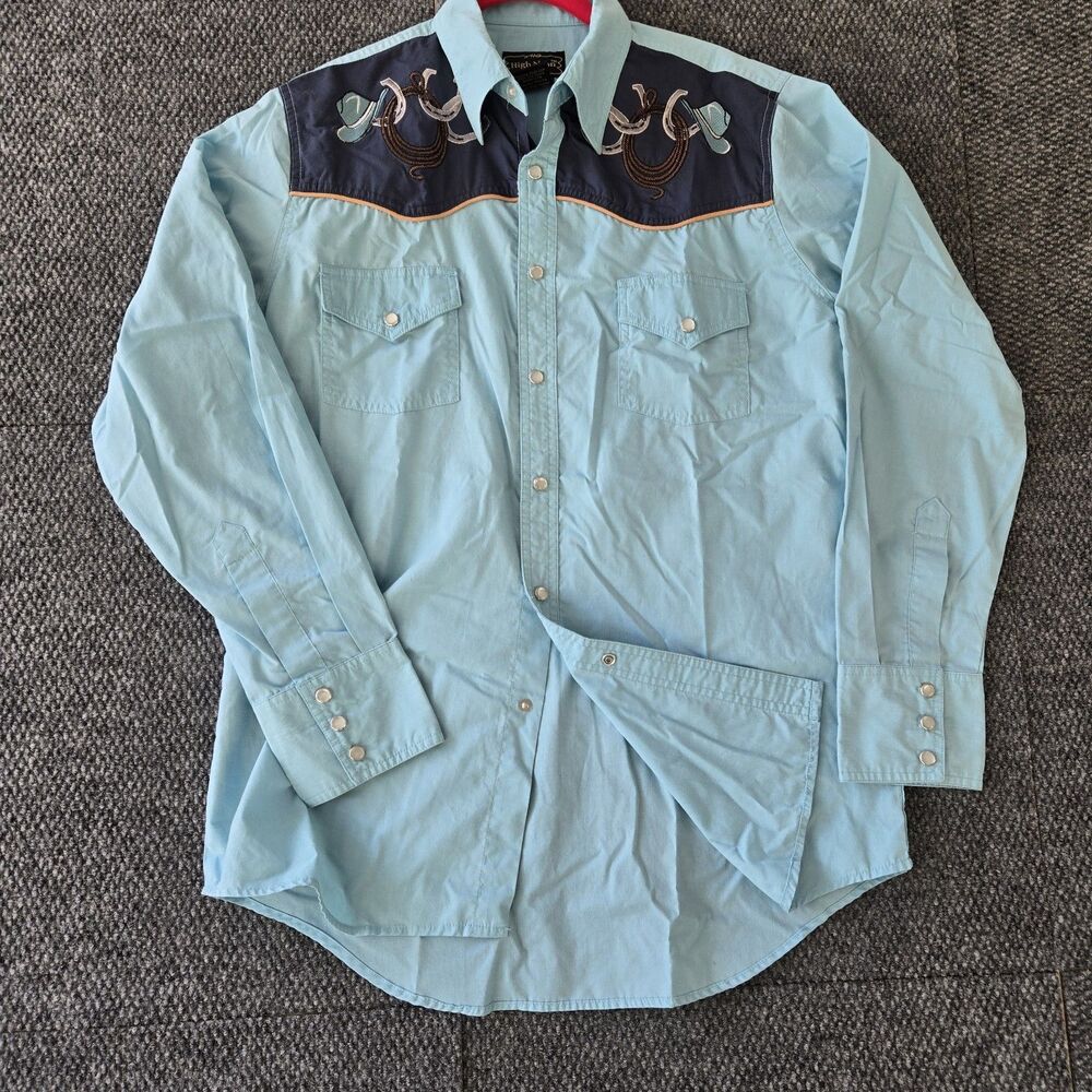 High Noon Aqua Blue Western Pearl Snaps Shirt Hat Lasso Shoes Embroidery M